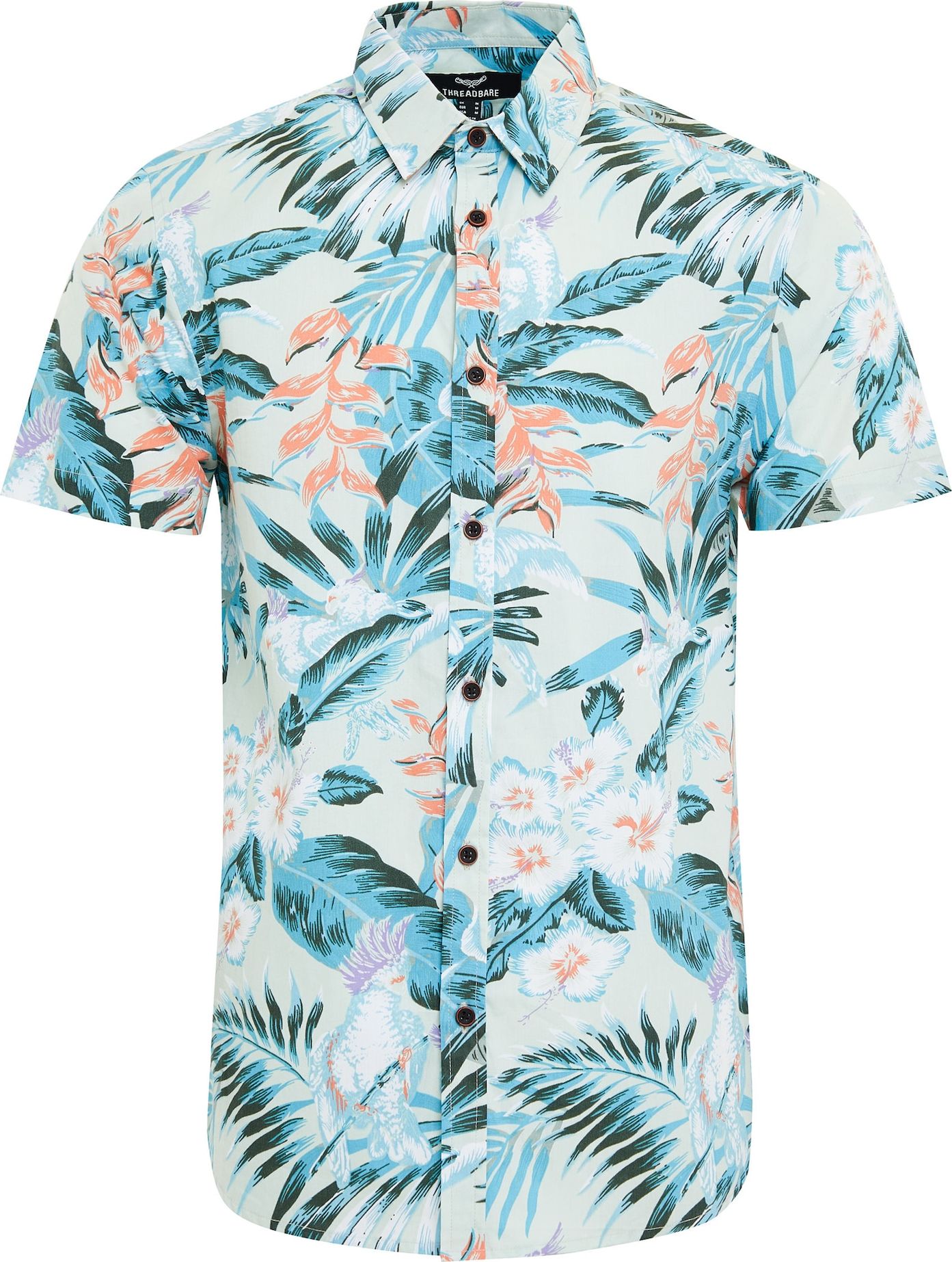 Threadbare Košile 'Tropical' pastelová modrá / mix barev