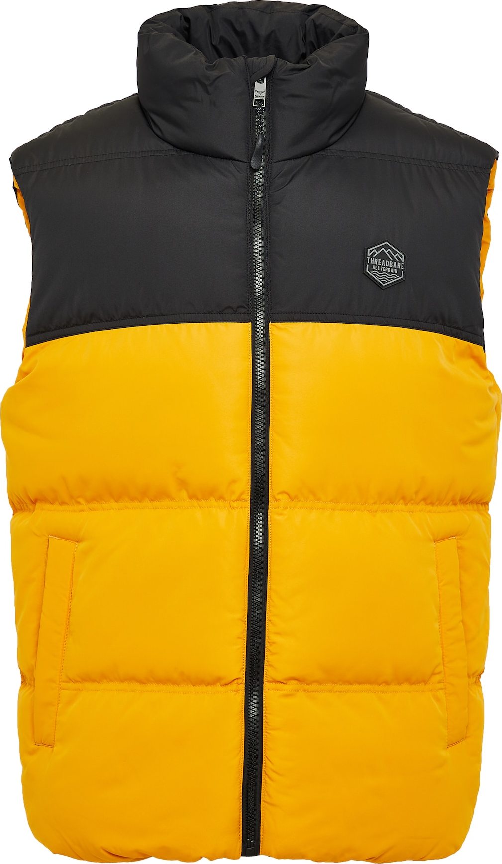 Threadbare Přechodná bunda 'Gilet Lethame' žlutá / šedá / černá