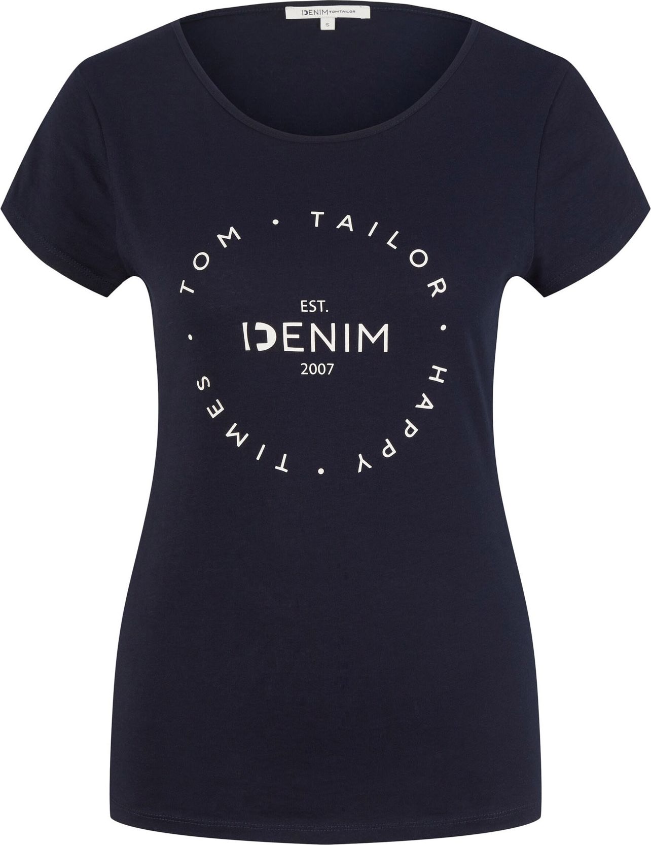 TOM TAILOR DENIM Tričko marine modrá / bílá