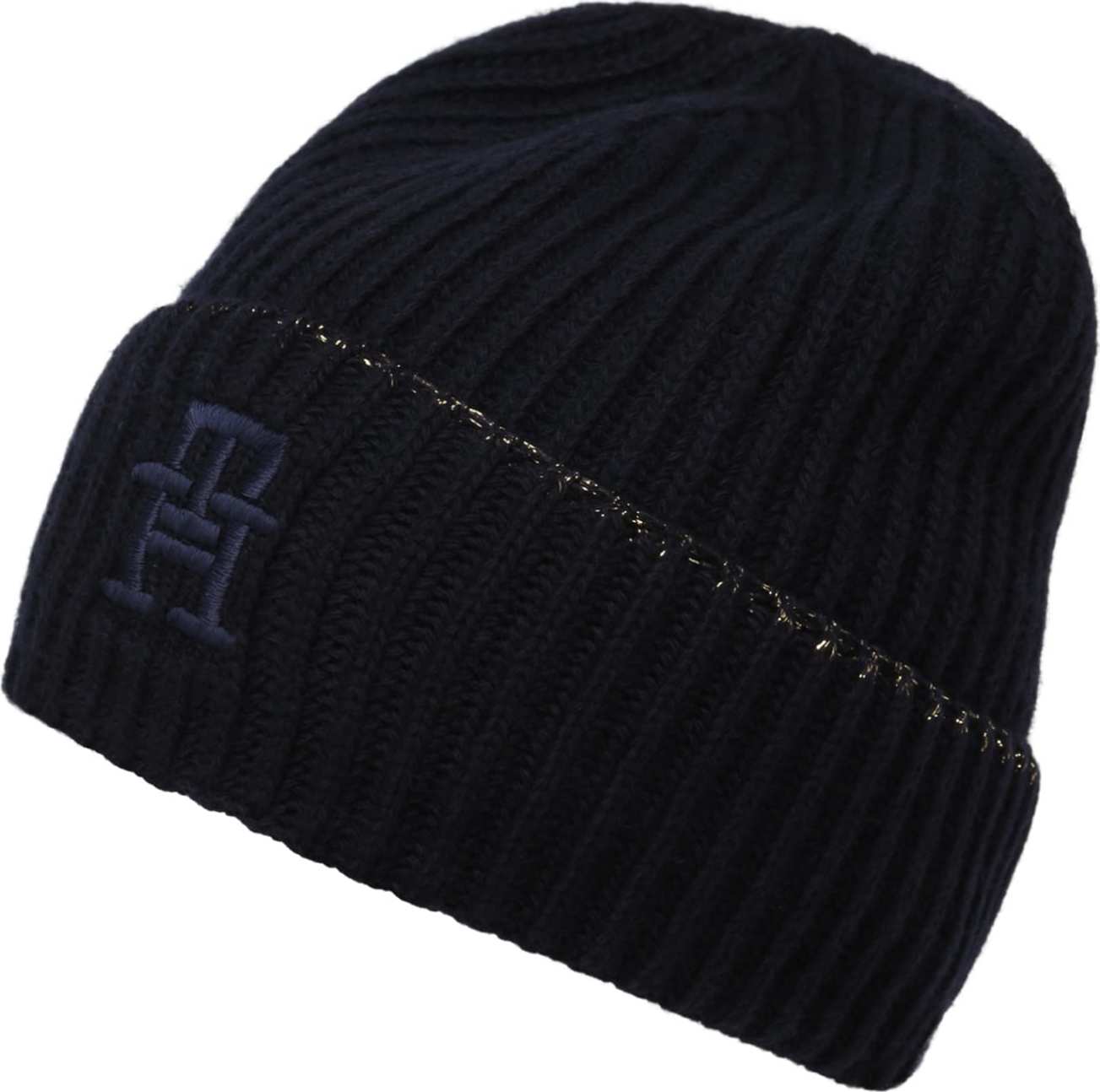 TOMMY HILFIGER Čepice 'Festive Luxe' noční modrá / zlatá