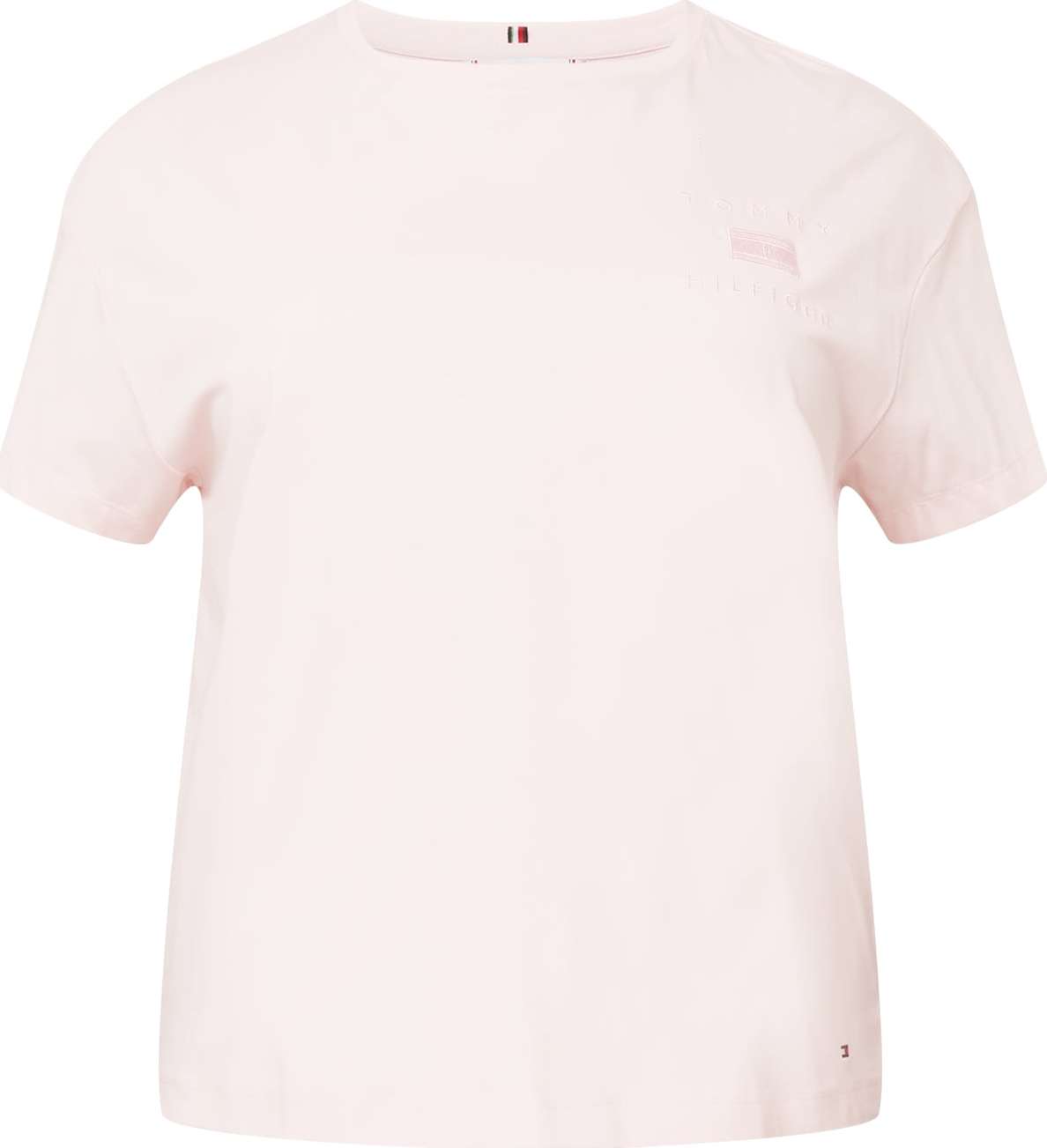 Tommy Hilfiger Curve Tričko námořnická modř / pastelově růžová / ohnivá červená / bílá