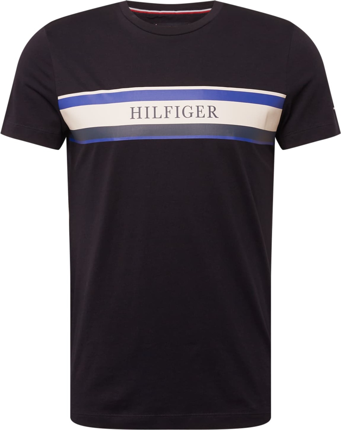 TOMMY HILFIGER Tričko kouřově modrá / noční modrá / královská modrá / offwhite