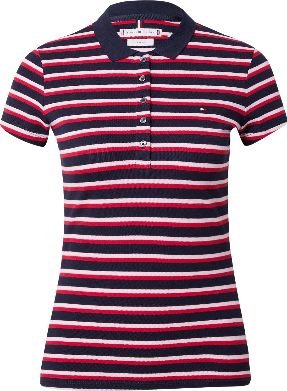 TOMMY HILFIGER Tričko námořnická modř / červená / bílá