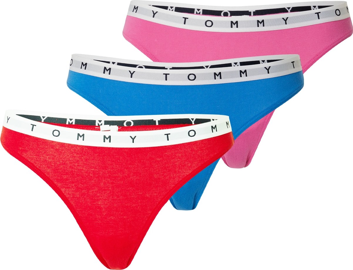 Tommy Hilfiger Underwear Tanga modrá / pink / červená / bílá