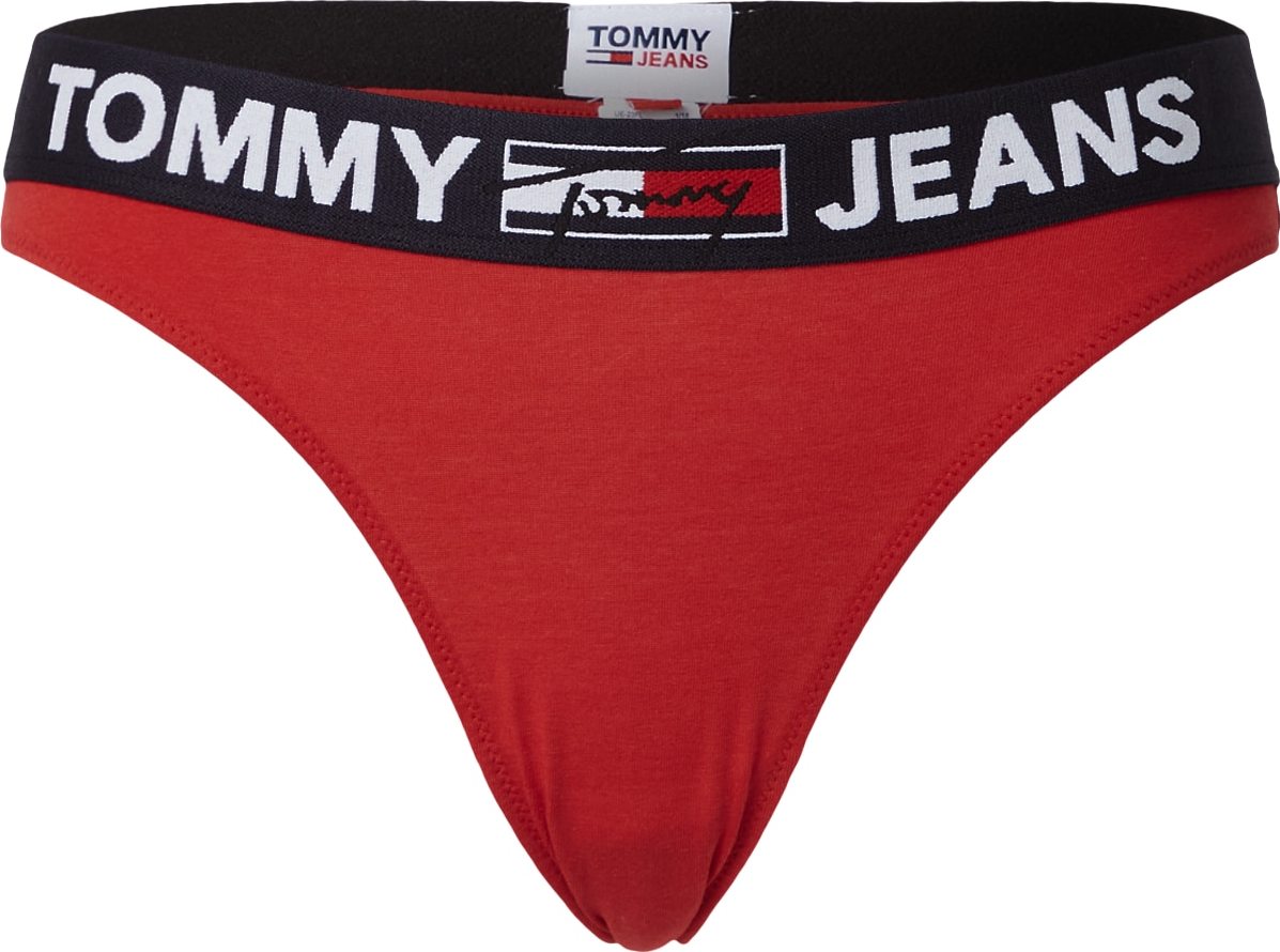 Tommy Hilfiger Underwear Tanga tmavě modrá / karmínově červené / bílá