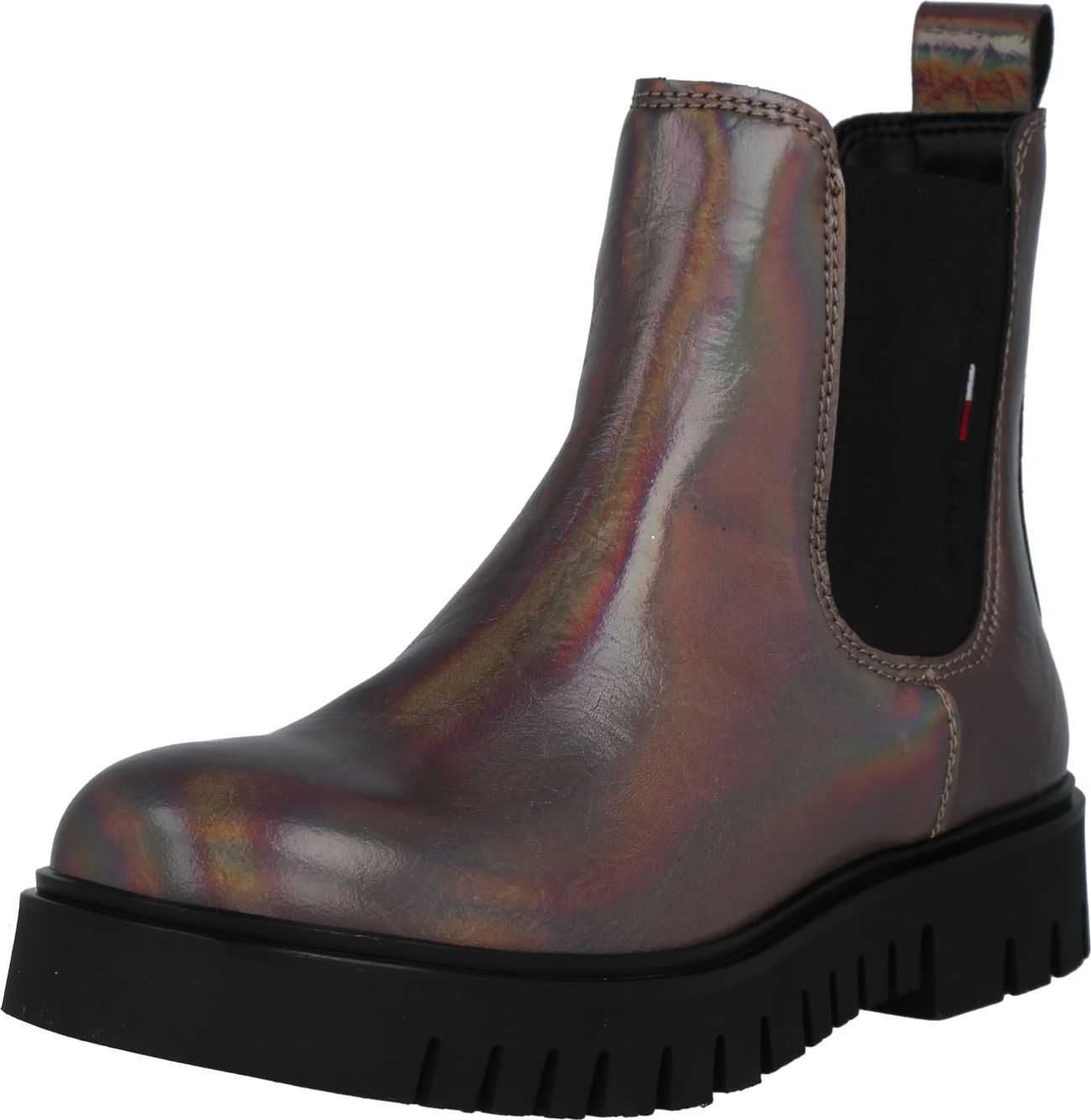 Tommy Jeans Chelsea boty černá / stříbrná