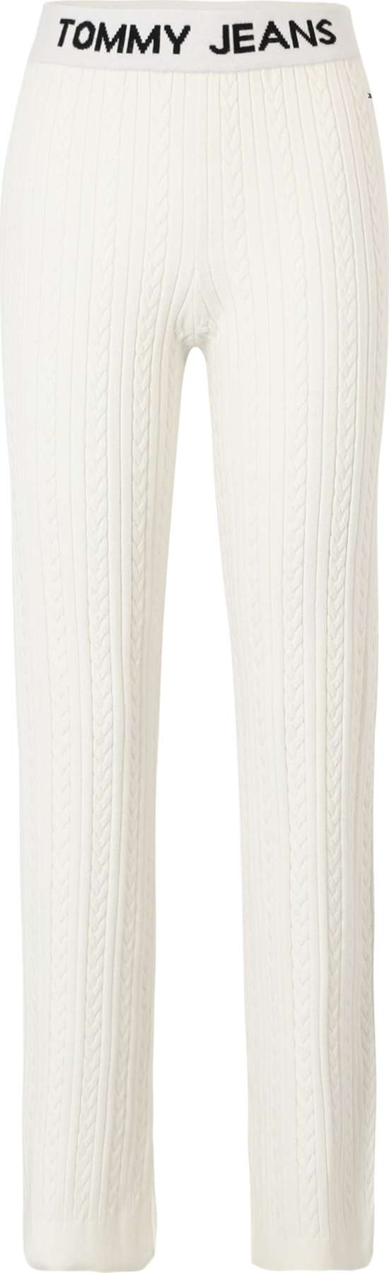 Tommy Jeans Kalhoty krémová / černá