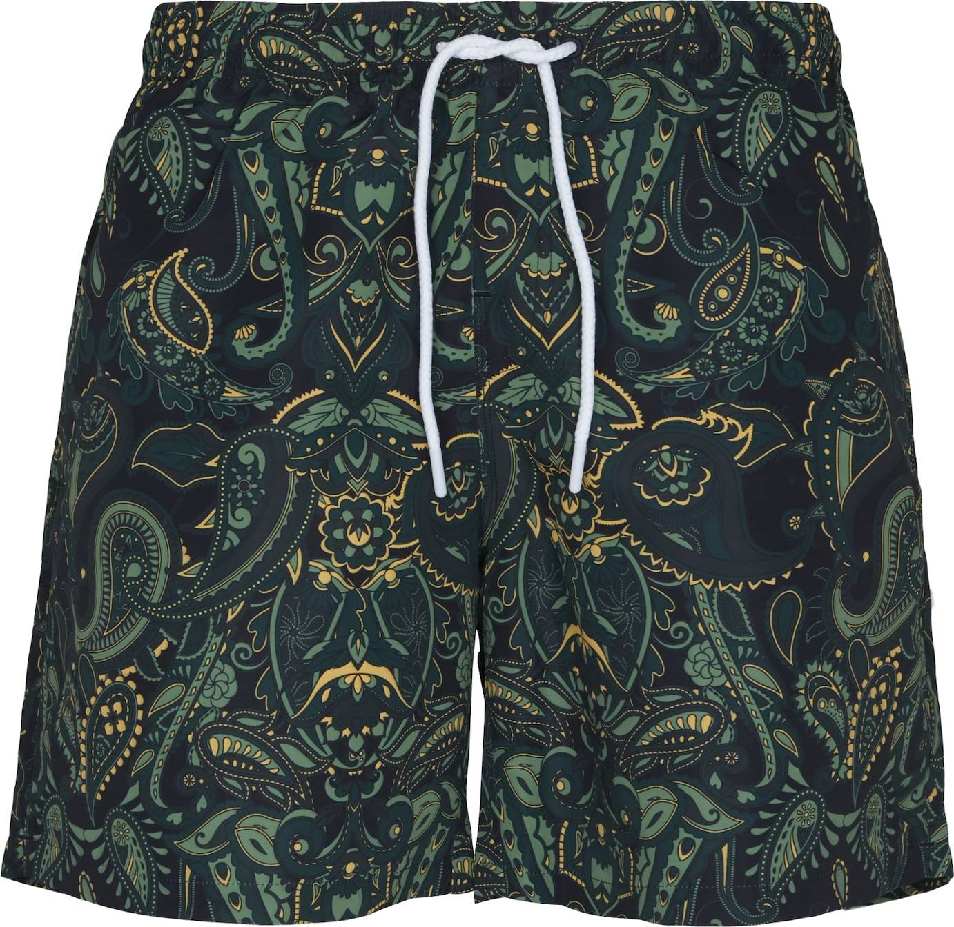 Urban Classics Plavecké šortky žlutá / zelená / tmavě zelená