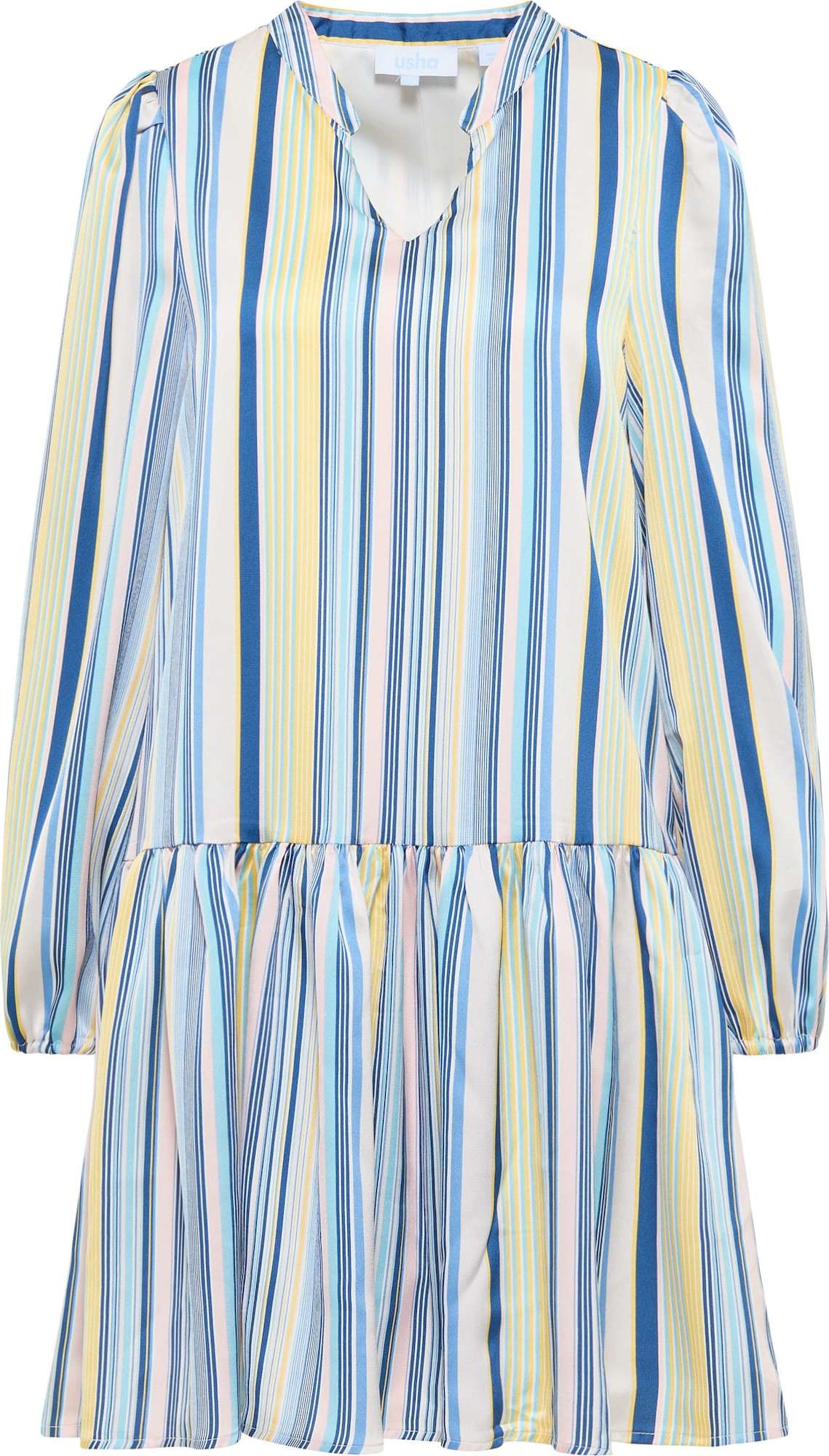 usha BLUE LABEL Šaty režná / kobaltová modř / světlemodrá / žlutá
