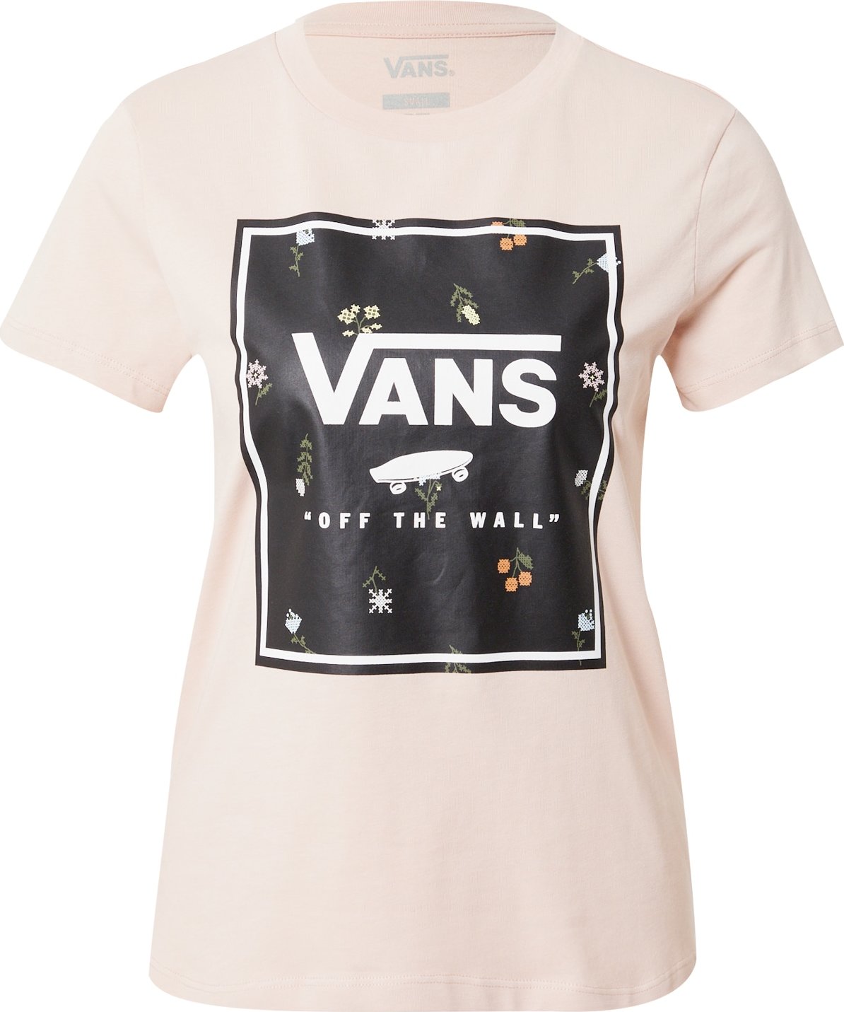 VANS Tričko pudrová / černá / bílá