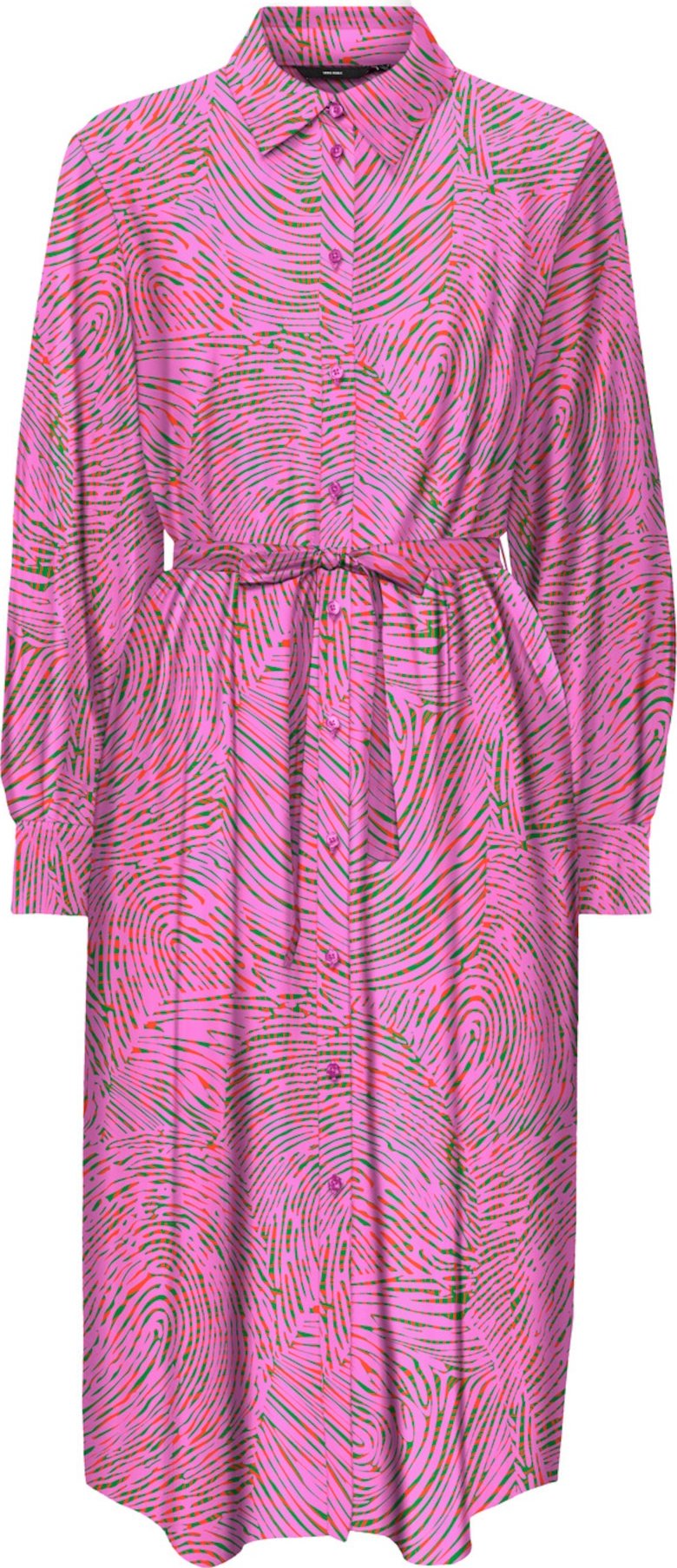 VERO MODA Košilové šaty 'PEPPER' zelená / pink / červená