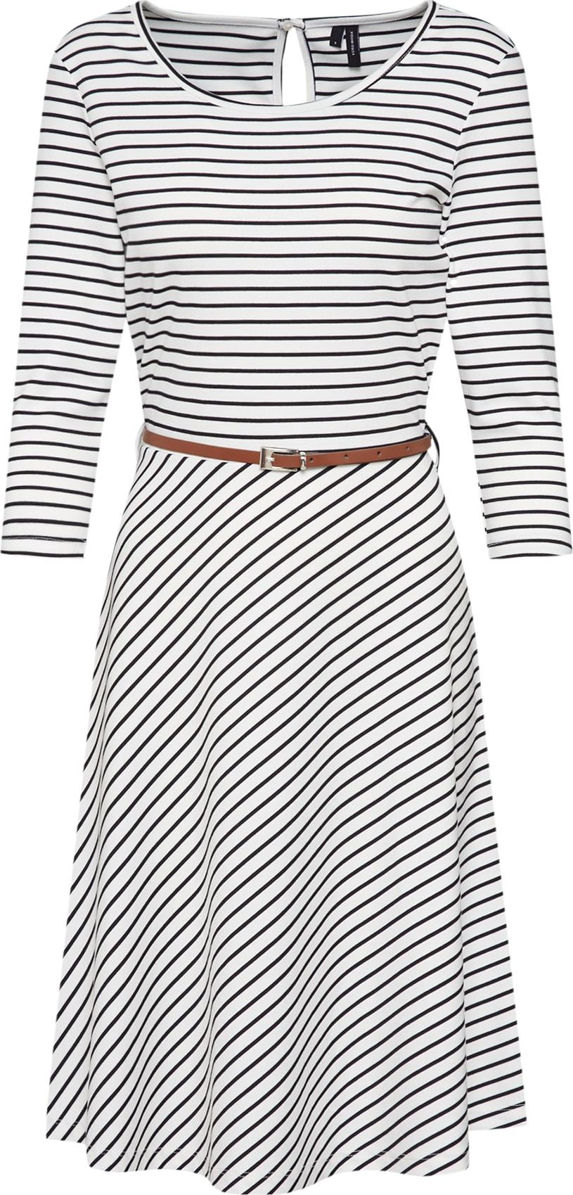 VERO MODA Šaty černá / bílá