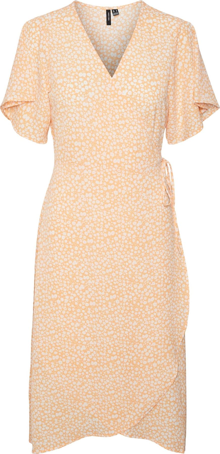 VERO MODA Šaty 'SAKI' meruňková / bílá