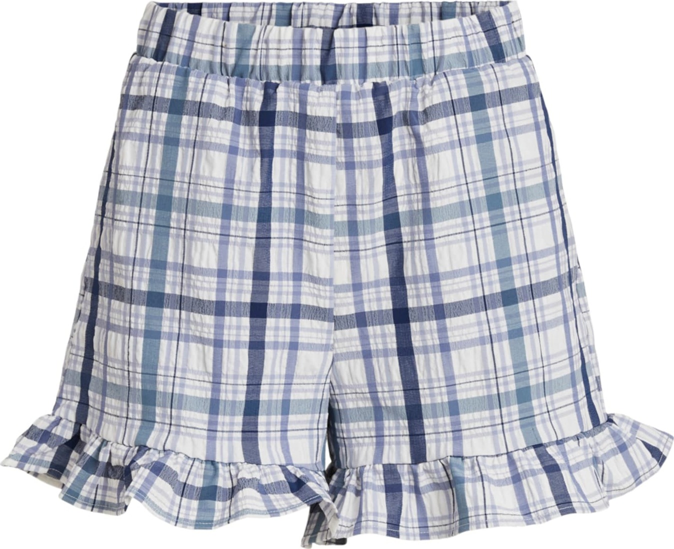 VILA Kalhoty 'Conelia' chladná modrá / šeříková / přírodní bílá