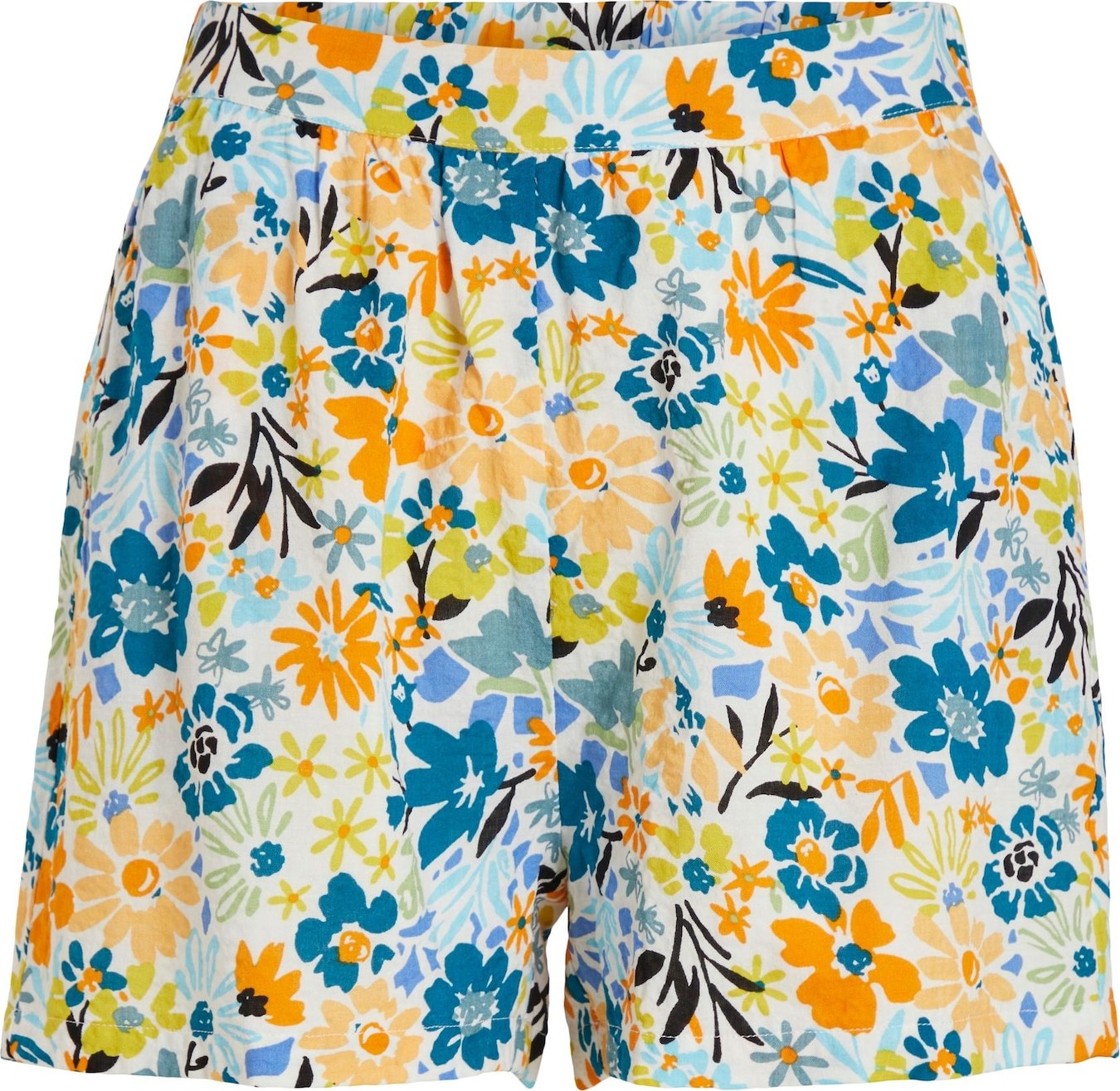 VILA Kalhoty 'MINDY' světlemodrá / světle zelená / oranžová / bílá