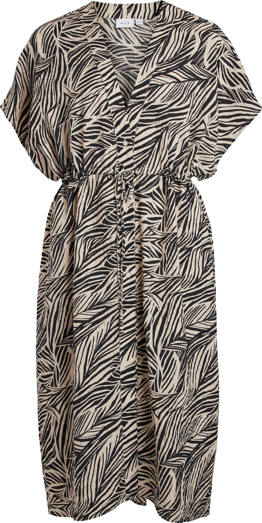 VILA Košilové šaty 'Mia' béžová / černá