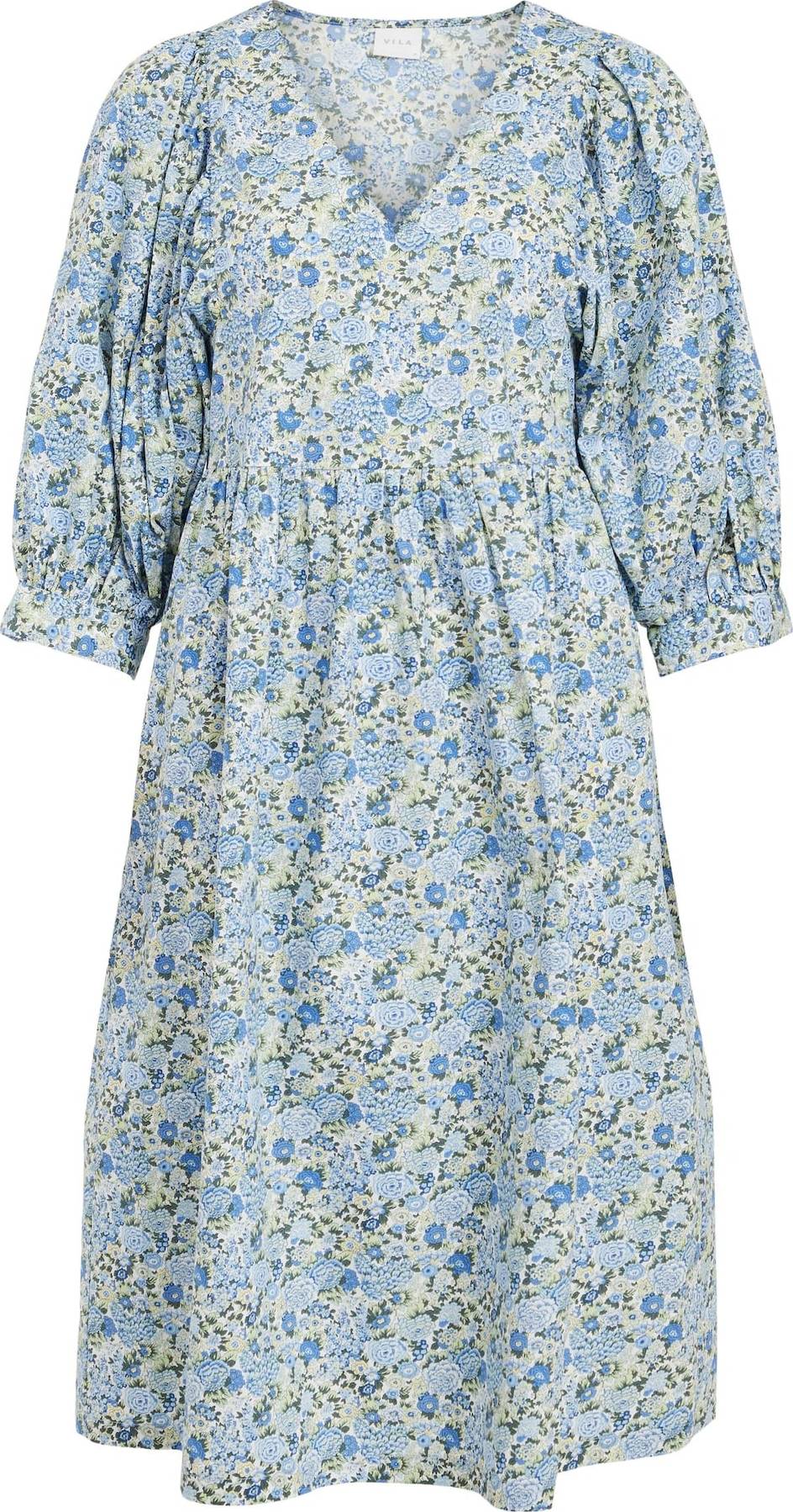 VILA Košilové šaty modrá / bílá