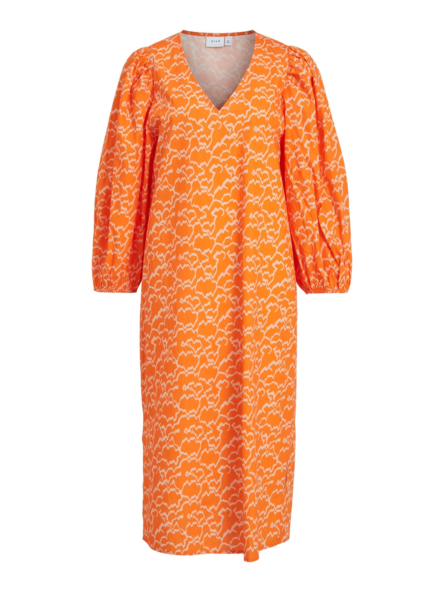 VILA Šaty 'FLORA' oranžová / bílá