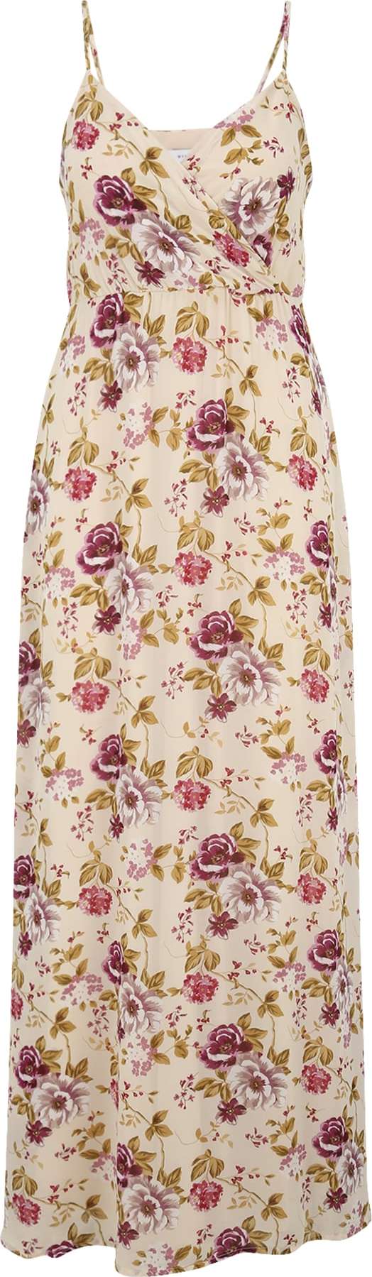 Vila Tall Šaty 'Ura' béžová / zelená / bobule / bílá