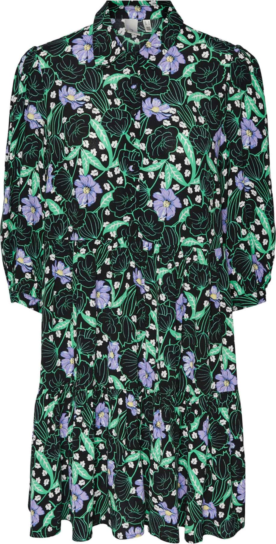 Y.A.S Košilové šaty 'ERIKA' žlutá / zelená / fialová / černá