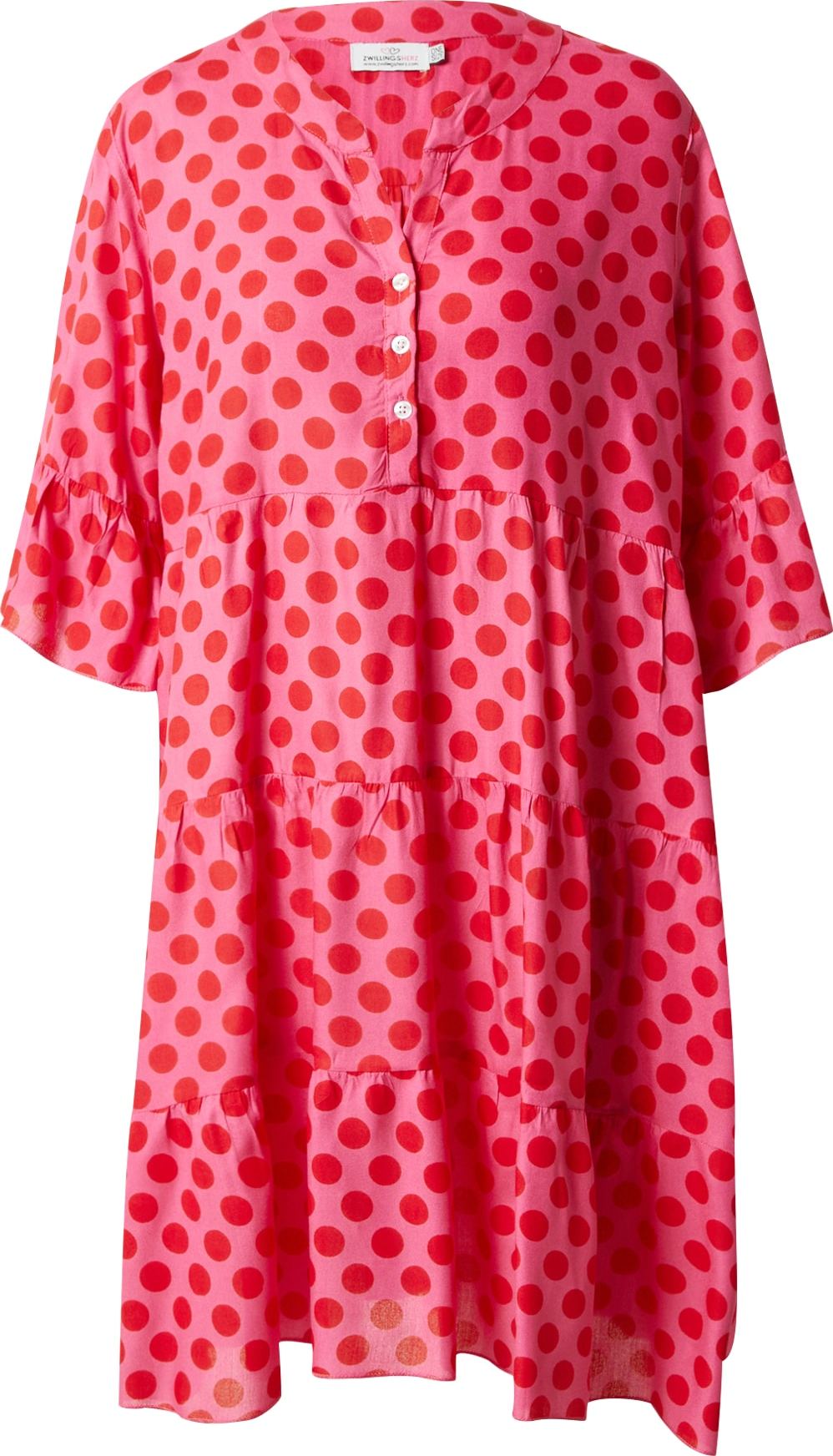 Zwillingsherz Šaty 'Wilhelmina' pink / červená