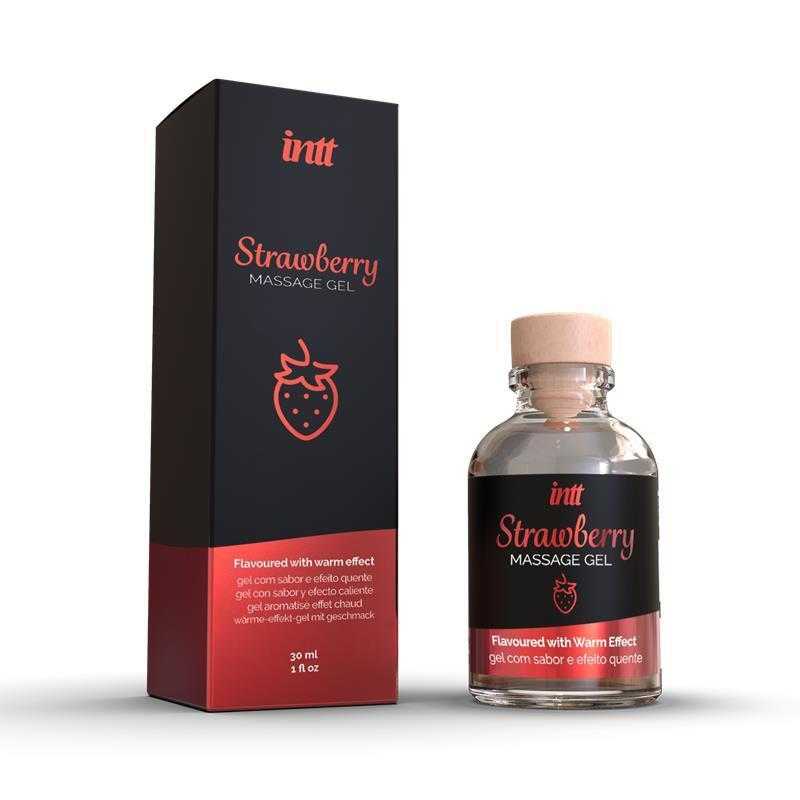 intt Strawberry Masážní gel s hřejivým efektem 30 ml intt
