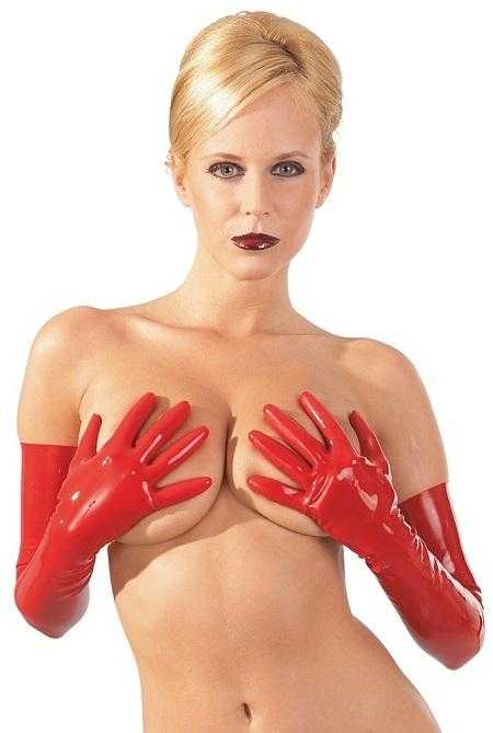 LateX Latexové rukavice unisex - červené lateX
