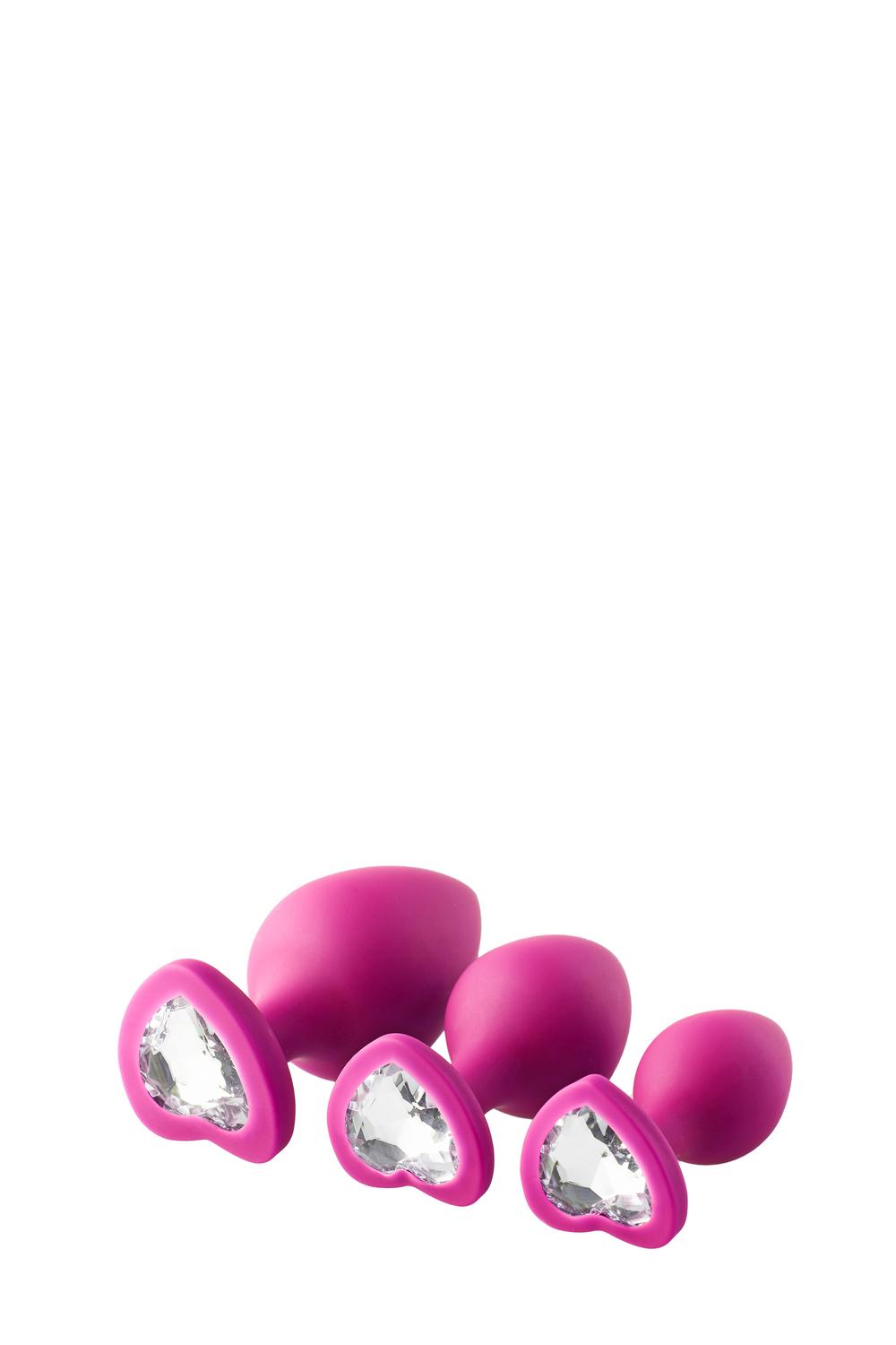 FLIRTS Set análních kolíků se srdíčkem - růžový Dream Toys