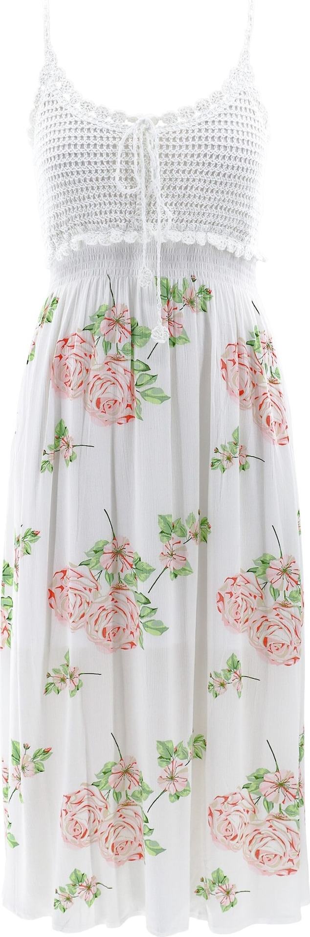 AIKI KEYLOOK Šaty zelená / pastelově růžová / červená / bílá