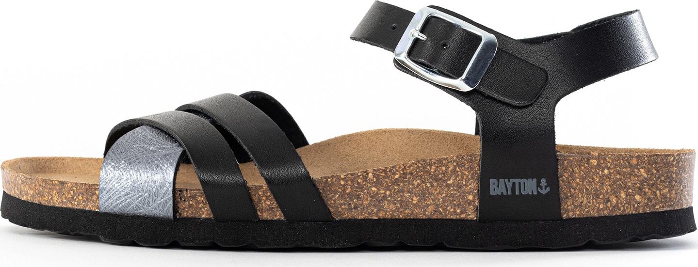 Bayton Páskové sandály 'Denia' hnědá / stříbrně šedá / černá