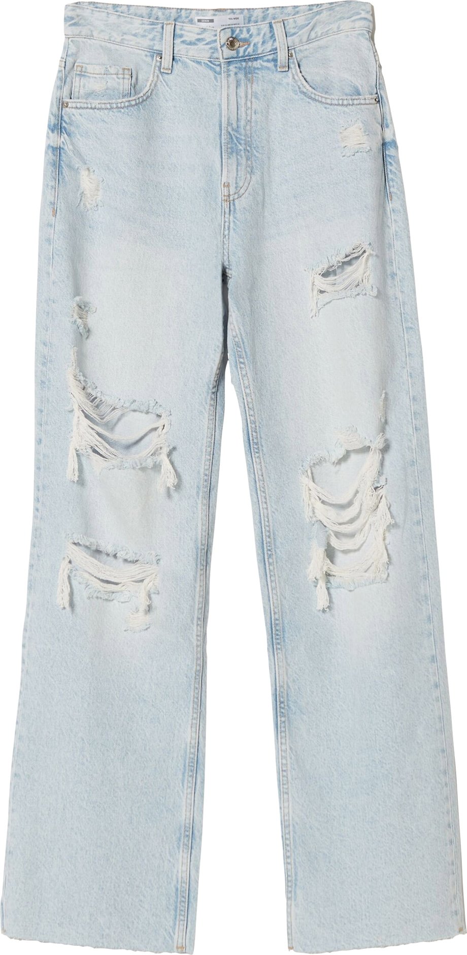 Bershka Džíny světlemodrá / bílá