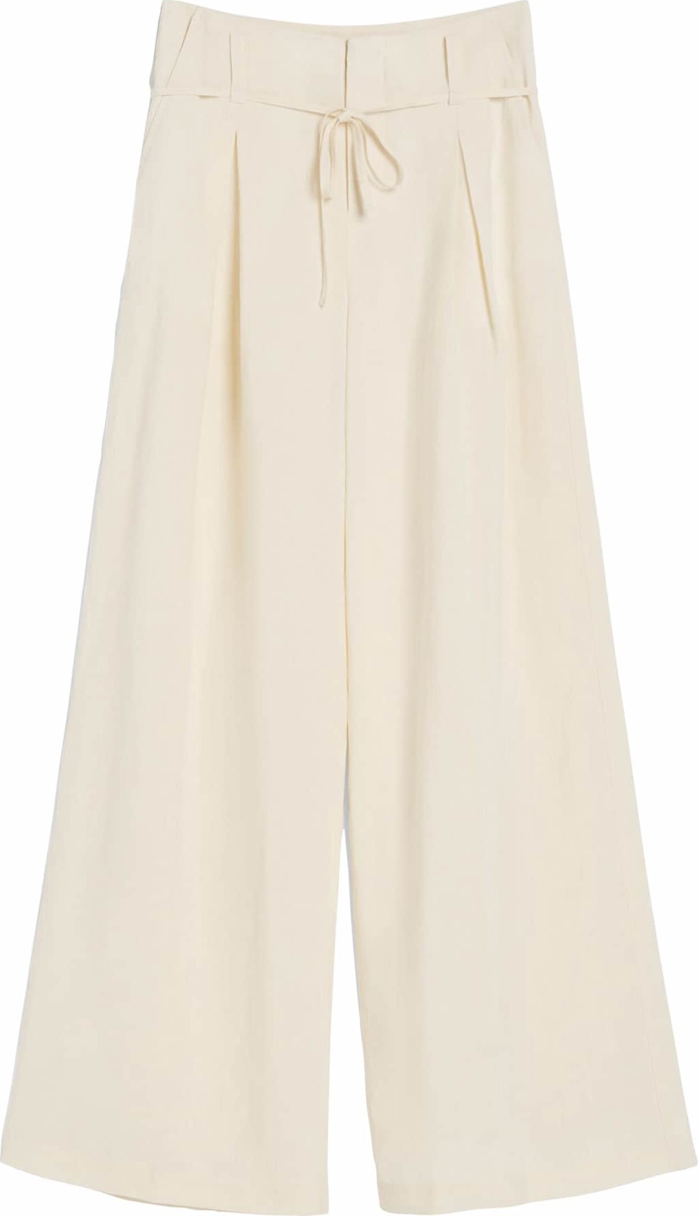 Bershka Kalhoty se sklady v pase režná