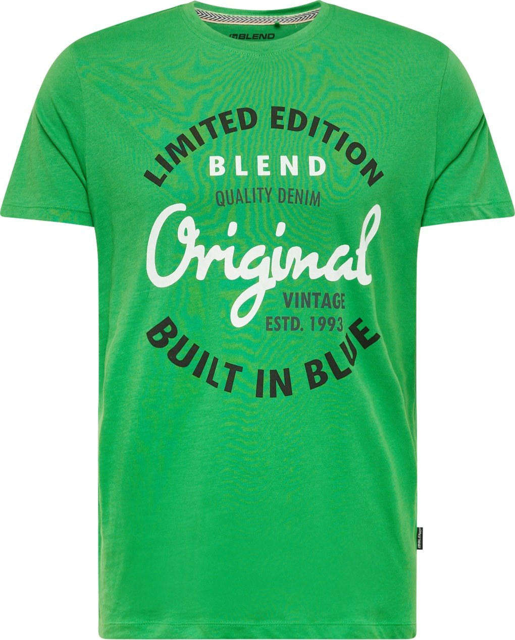 BLEND Tričko trávově zelená / černá / bílá