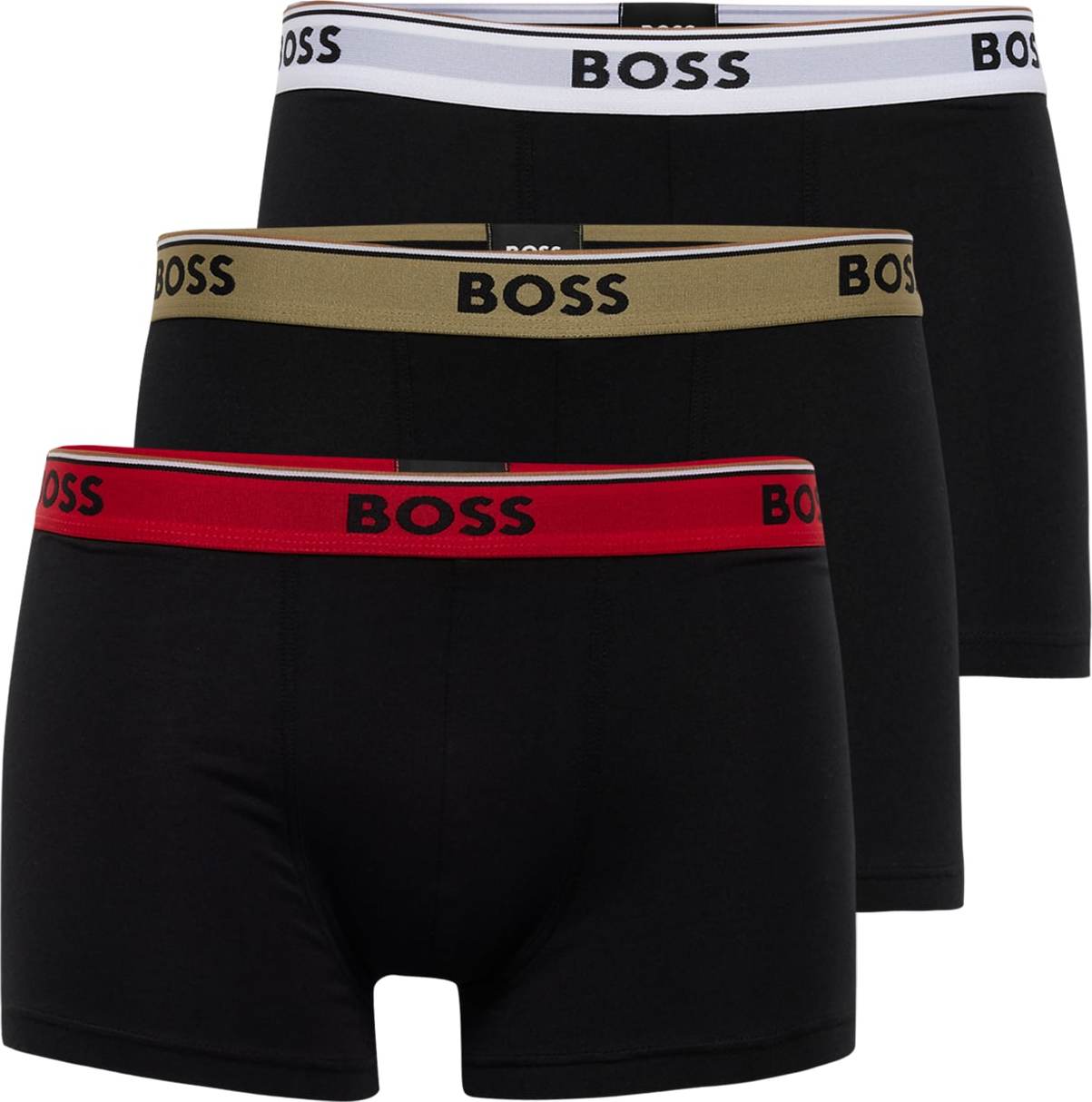BOSS Black Boxerky 'Power' khaki / červená / černá / offwhite