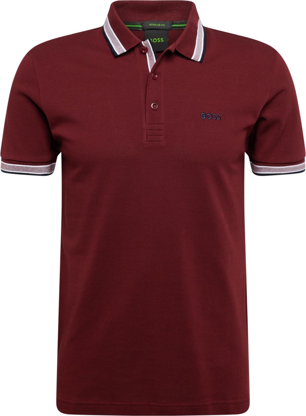 BOSS Green Tričko 'Paddy' krvavě červená / bílá