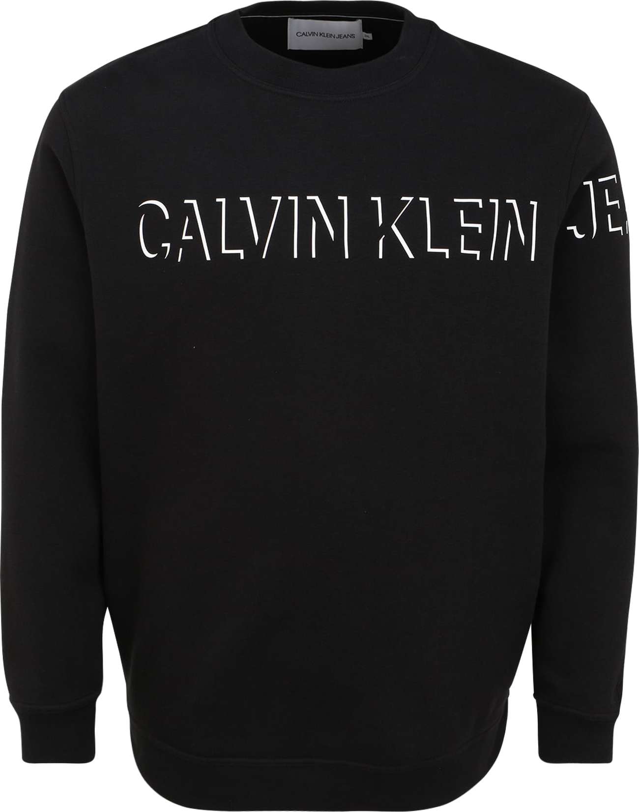 Calvin Klein Jeans Plus Mikina černá / bílá