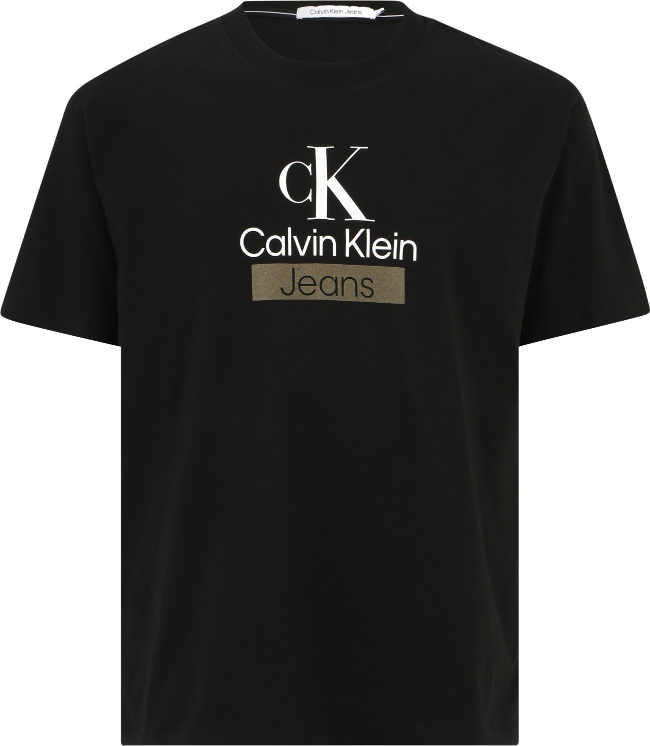 Calvin Klein Jeans Plus Tričko khaki / černá / bílá