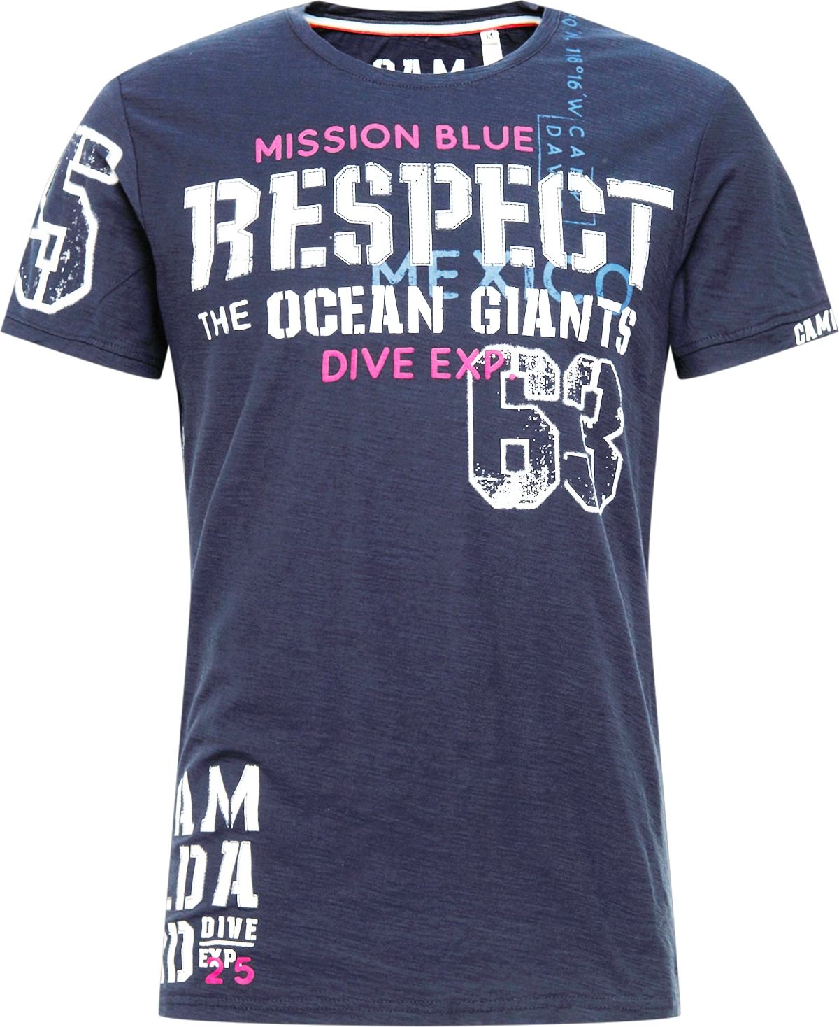 CAMP DAVID Tričko námořnická modř / světlemodrá / pink / bílá