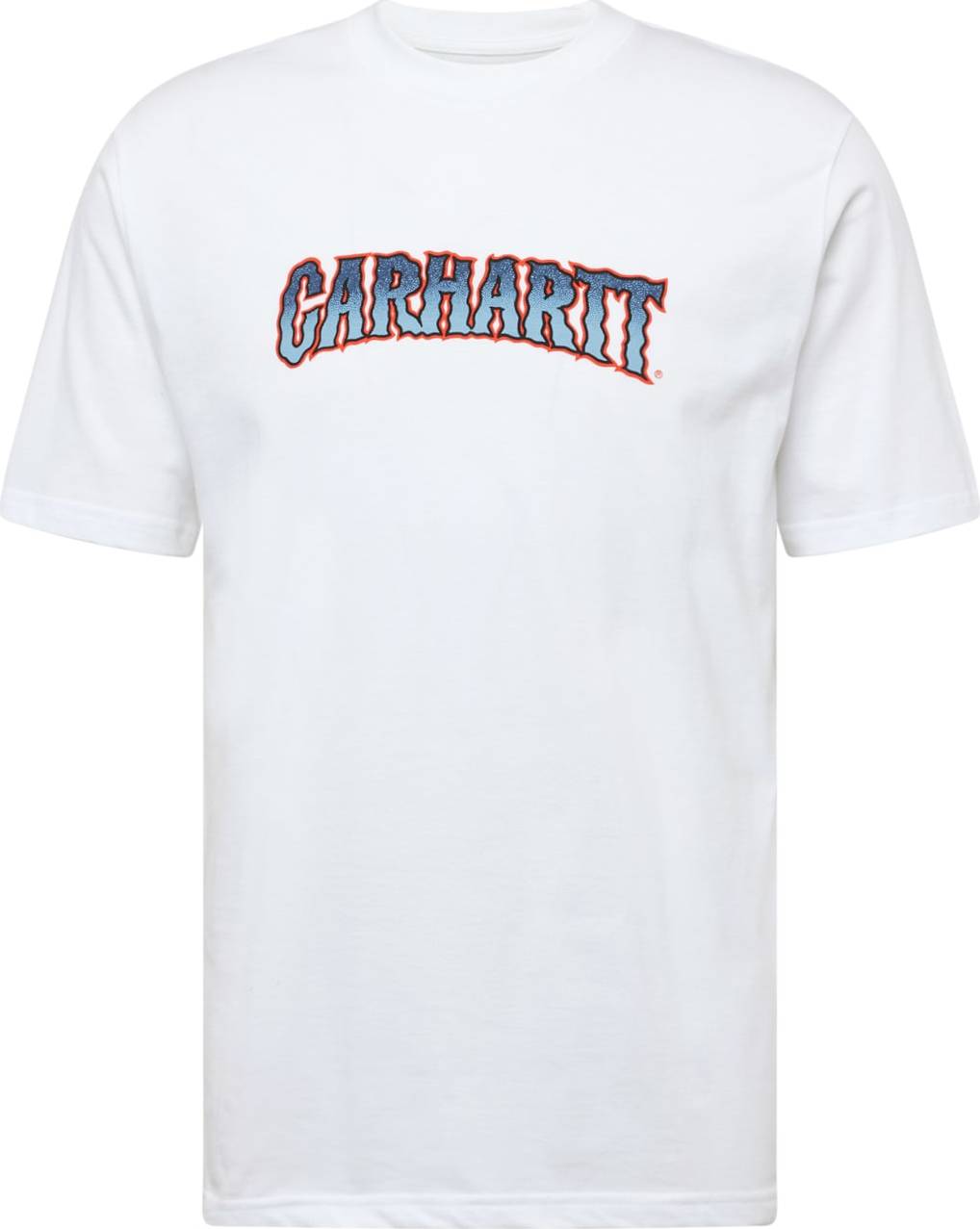 Carhartt WIP Tričko chladná modrá / světlemodrá / ohnivá červená / bílá