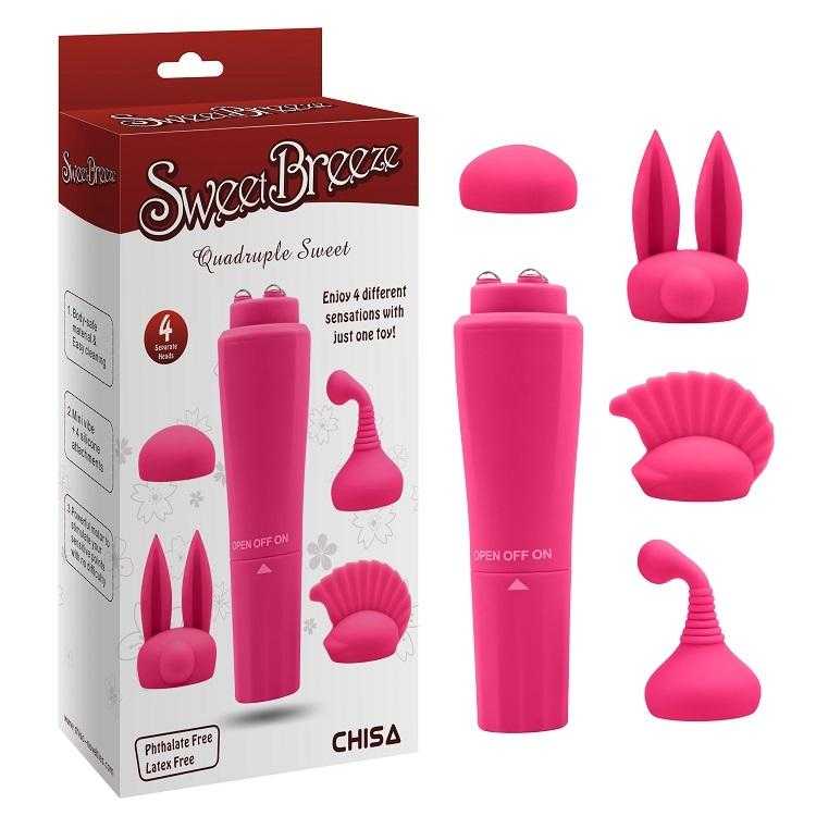 Sweet Breez Vibrátor na klitoris s nástavci růžový Chisa