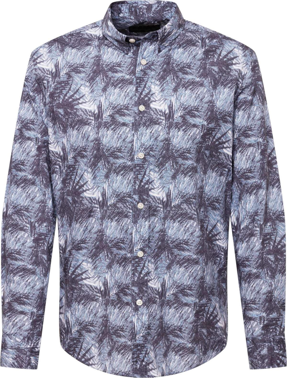 DRYKORN Košile 'LOKEN' noční modrá / světlemodrá / bílá