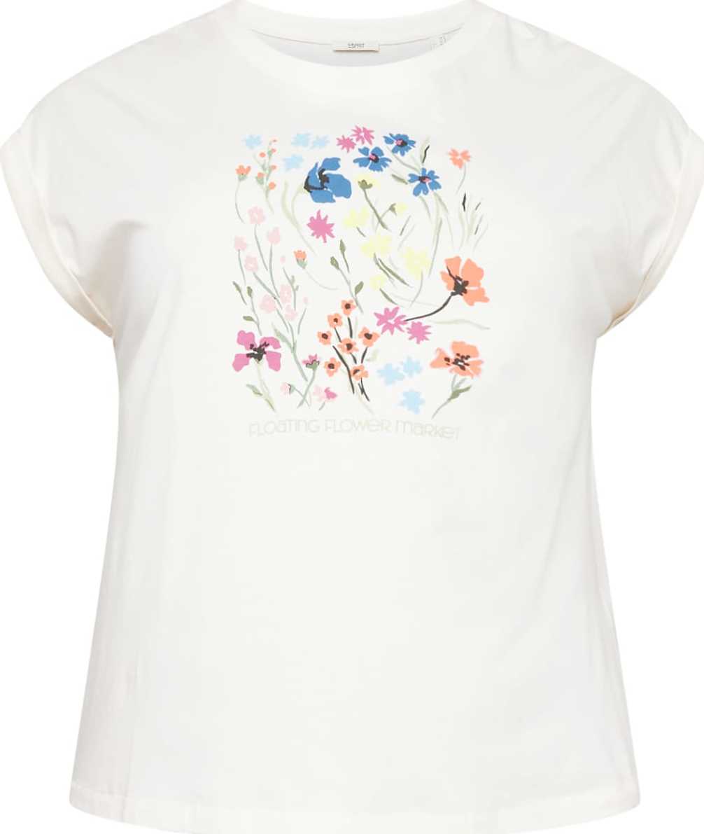 Esprit Curves Tričko béžová / modrá / žlutá / oranžová