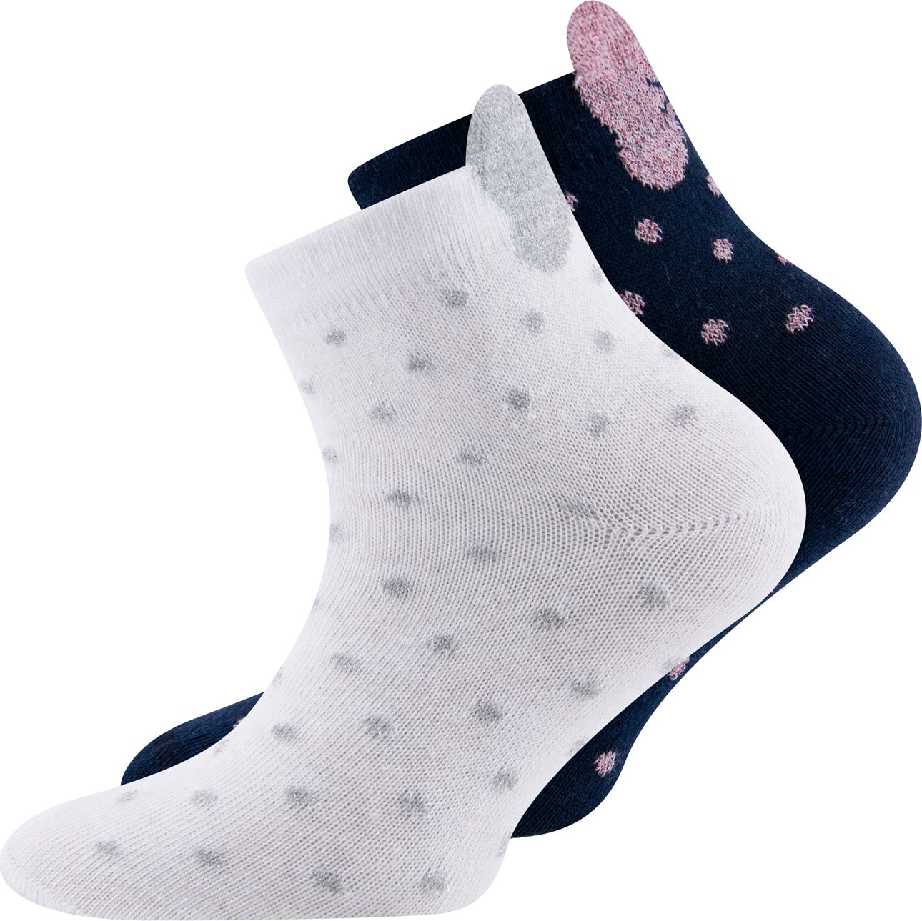 EWERS Ponožky námořnická modř / šedá / světle růžová / bílá