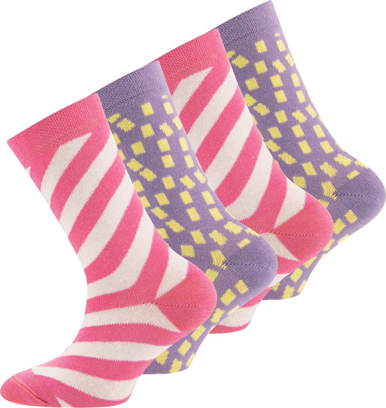 EWERS Ponožky světle žlutá / lenvandulová / světle růžová / bílá