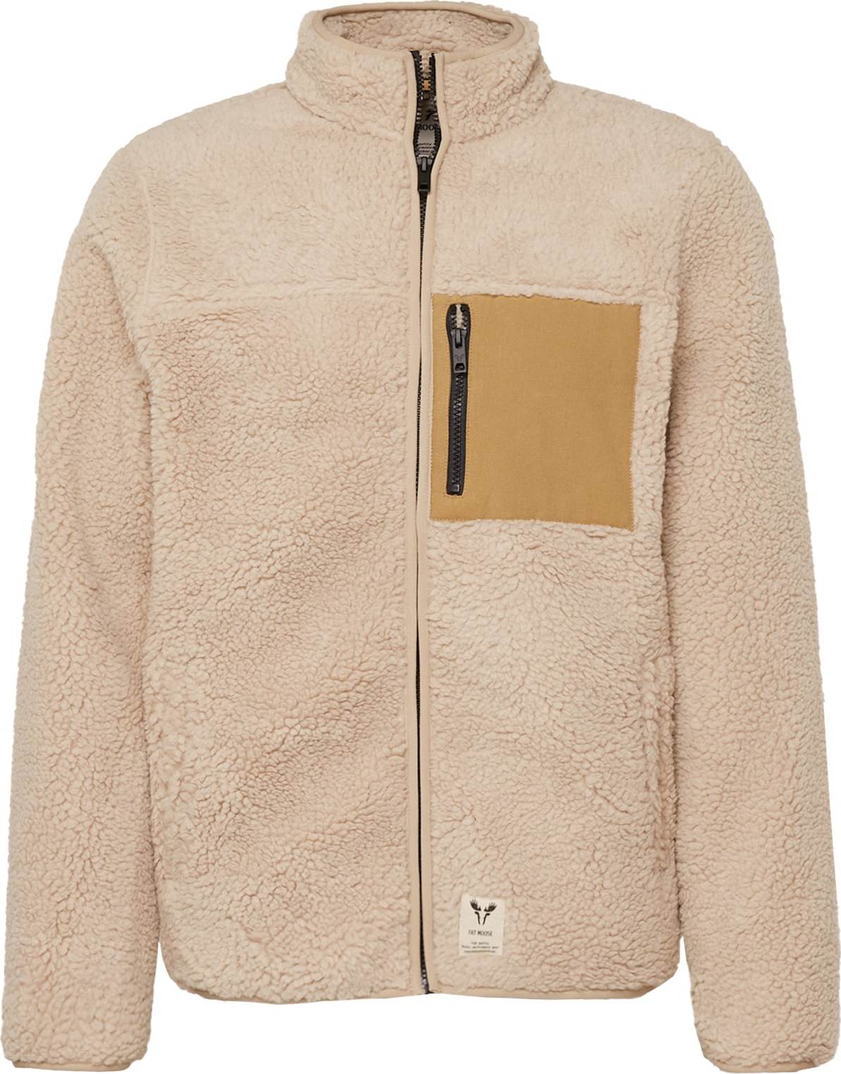 Fat Moose Fleecová mikina 'Hugh' hořčicová / barva bílé vlny