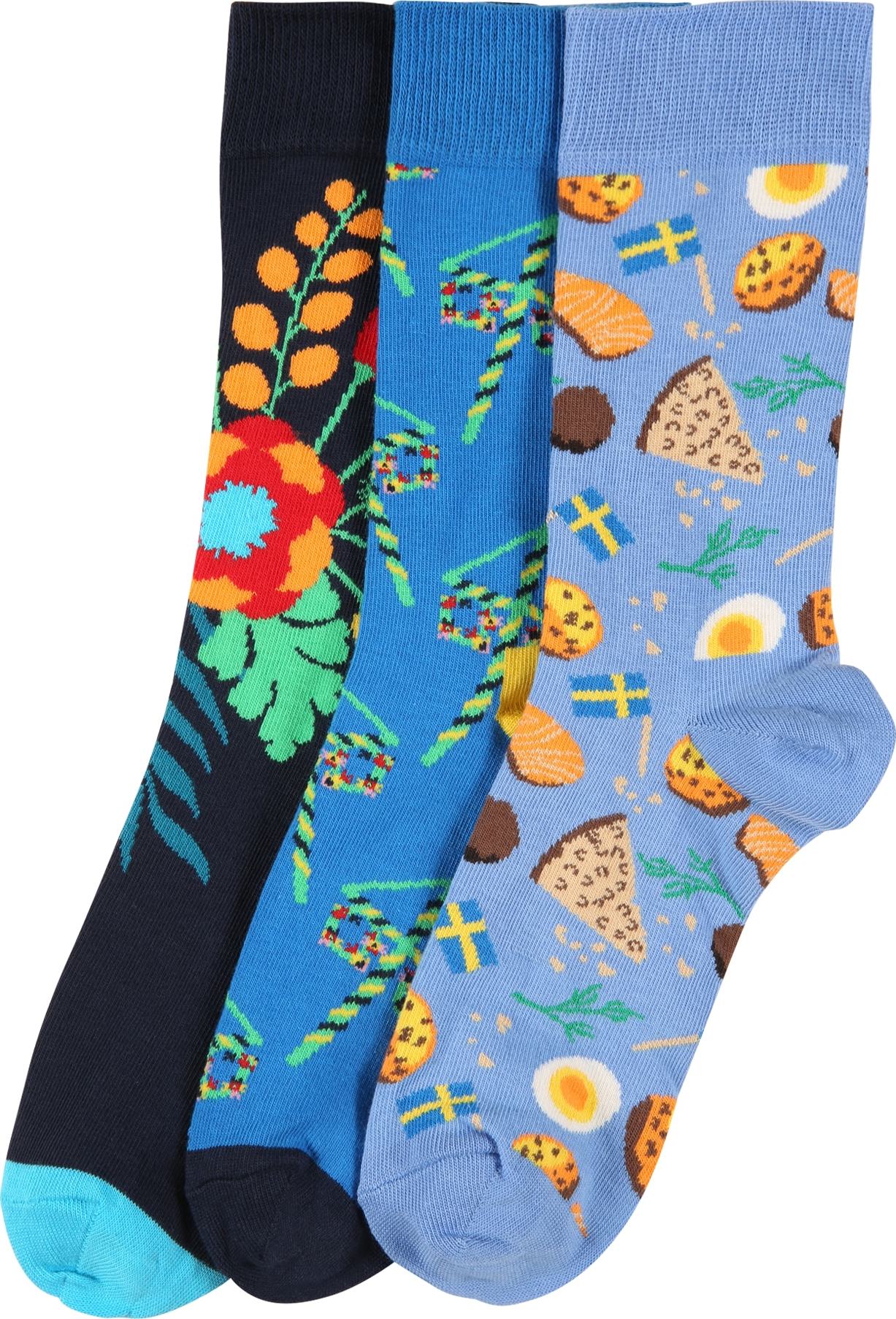 Happy Socks Ponožky 'Midsummer' modrá / námořnická modř / kouřově modrá / kari