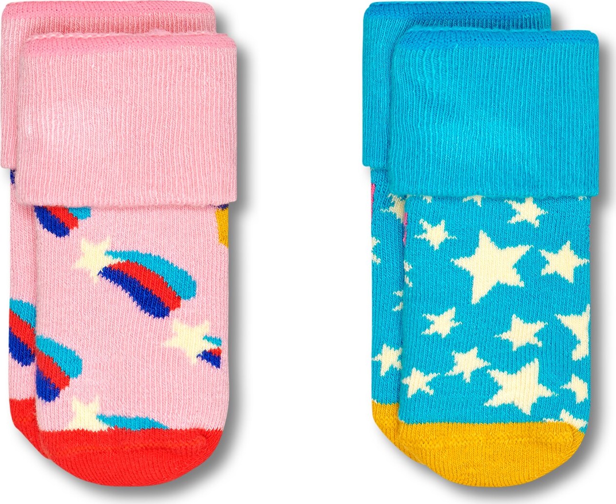 Happy Socks Ponožky nebeská modř / žlutá / pink / bílá
