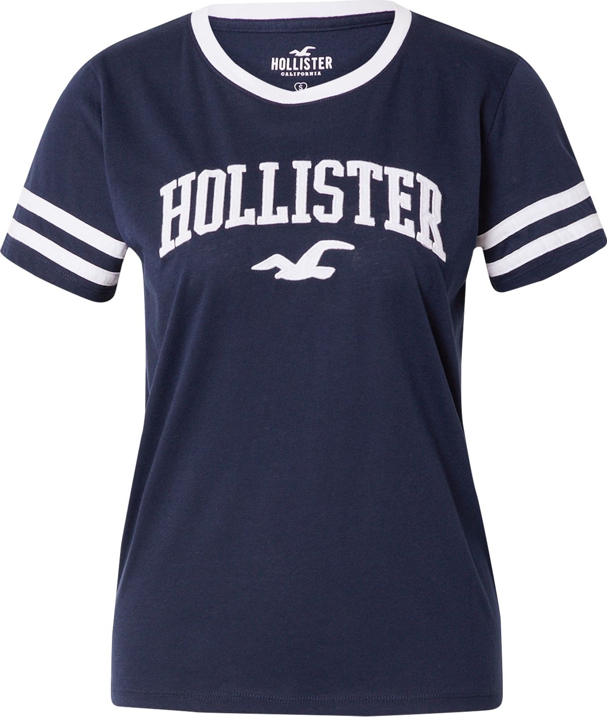 HOLLISTER Tričko námořnická modř / bílá