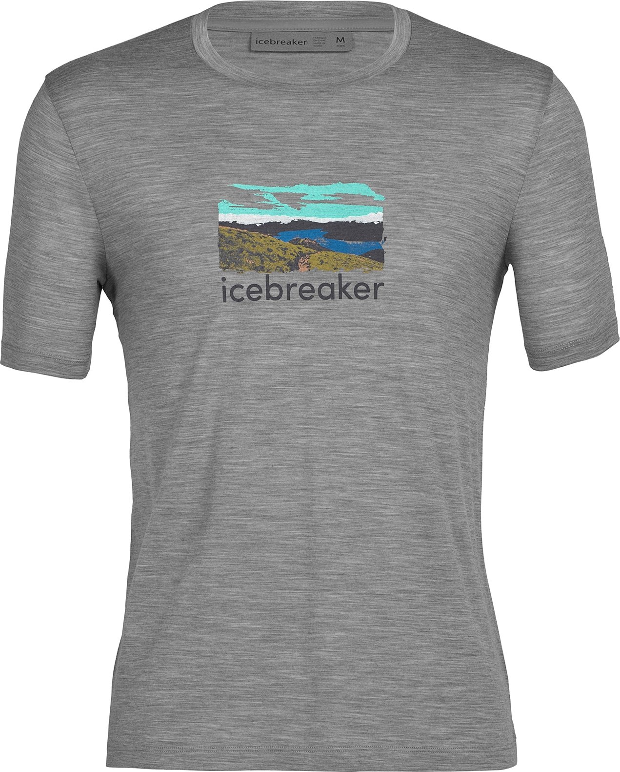 ICEBREAKER Funkční tričko 'Tech Lite II' modrá / šedý melír / khaki