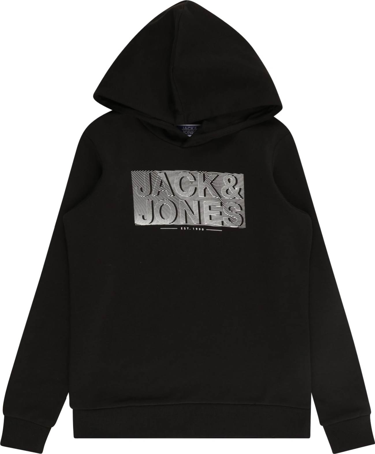 Jack & Jones Junior Mikina 'PETER' šedá / černá